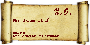 Nussbaum Ottó névjegykártya